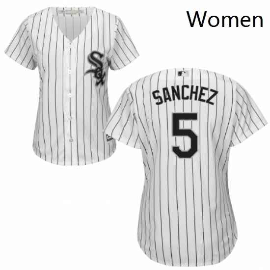 Womens Majestic Chicago White Sox 5 Yolmer Sanchez Replica White Home Cool Base MLB Jersey